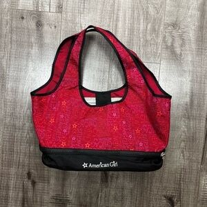 American Girl Red and Black 2 Doll Carry Tote Bag